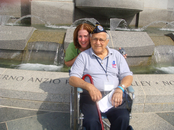 Mary Pettinato and Gene Coschigano, her Dad,at WWII Memorial